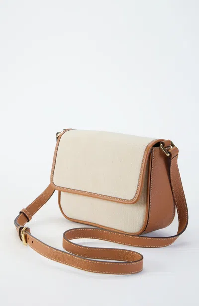 Jjill Leather & Canvas Crossbody In Brown
