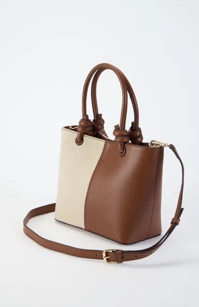 Jjill Leather & Canvas Mini Tote Bag In Brown