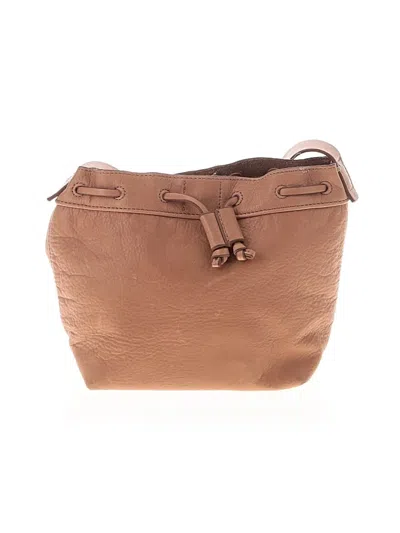 Pre-owned Jjill Leather Bucket Bag In Tan