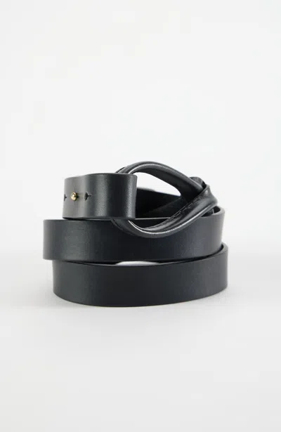 Jjill Leather Loop Belt In Black