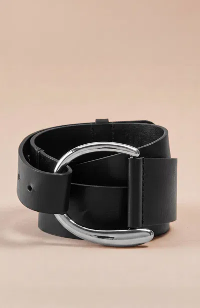 Jjill Leather Loop-closure Belt In Black
