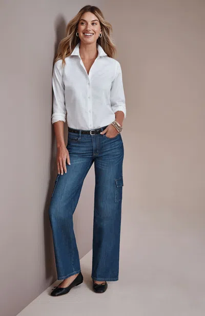 Jjill Lightweight Cargo Jeans In Bay Ridge Wash