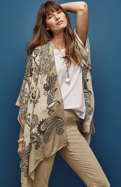 Jjill J.jill Lightweight Paisley Ruana In Cashew Multi