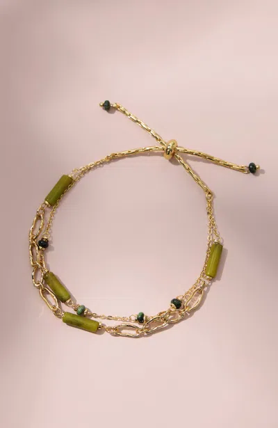 Jjill Linear Beaded Bracelet In Green Multi