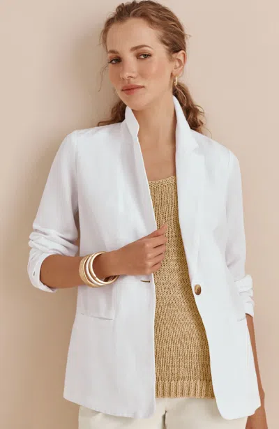 Jjill Linen & Rayon Blazer In White