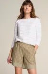 Jjill J.jill Linen & Rayon Pull-on Shorts In Cashew Airy Stamp