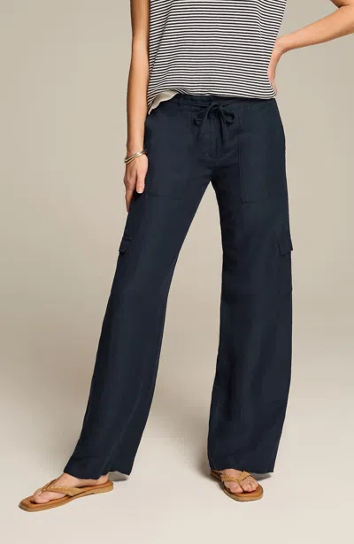 Jjill J.jill Linen & Rayon Wide-leg Cargo Pants