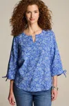 Jjill J.jill Linen-blend Tie-sleeve Top