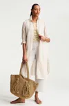 Jjill Linen Button-front Duster In White