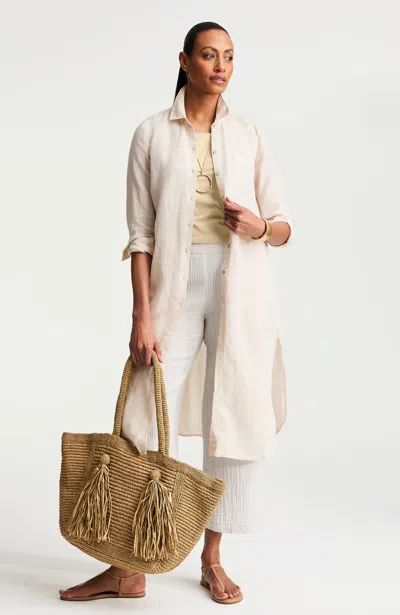Jjill Linen Button-front Duster In White