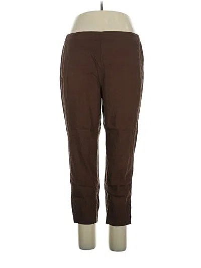 Pre-owned Jjill Linen Pants In Brown
