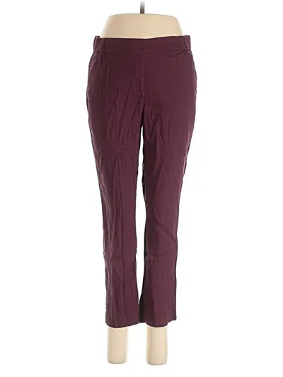 Pre-owned Jjill Linen Pants In Burgundy