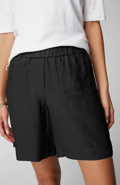 Jjill J.jill Linen Patch-pocket Pull-on Shorts In Black