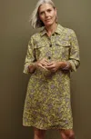 Jjill J.jill Linen Popover Shirtdress In Lemon Decorative Paisley