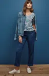 Jjill J.jill Linen Rolled-cuff Straight-leg Pants In Blue Ink