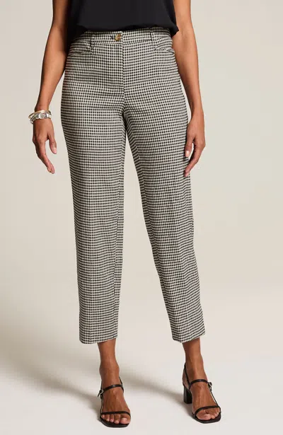 Jjill J.jill Linen-stretch Straight-leg Crops In Black,barley