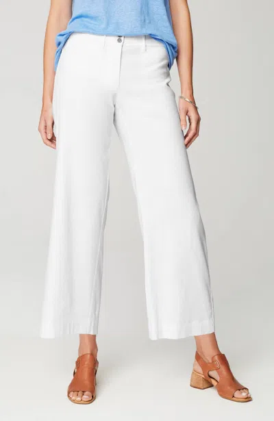 Jjill J.jill Linen-stretch Wide-leg Crops In White