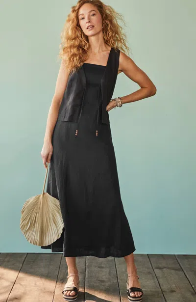 Jjill J.jill Linen Two-piece Dress Set In Black