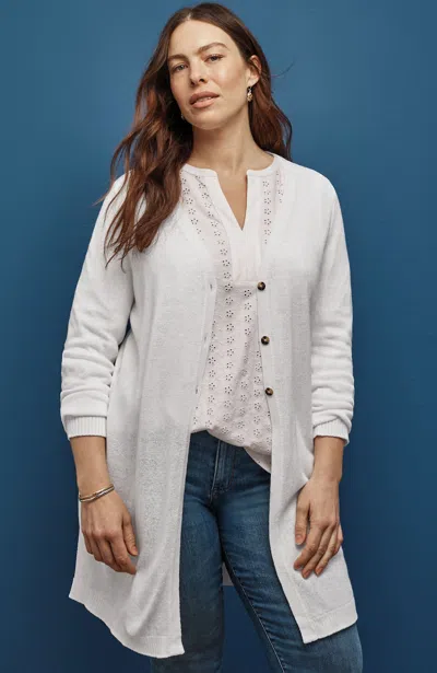 Jjill J.jill Long & Light Cardi In White