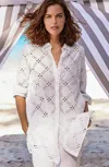 Jjill J.jill Long Eyelet Tunic In White