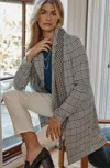 Jjill J.jill Long Plaid Duster Jacket In Barley Multi