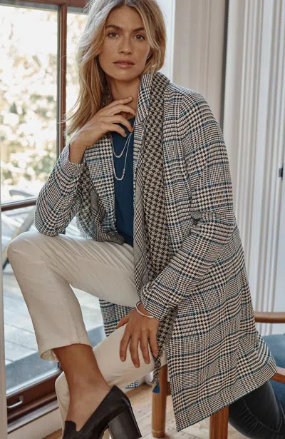 Jjill J.jill Long Plaid Duster Jacket In Barley Multi