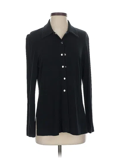 Pre-owned Jjill Long Sleeve Blouse In Black