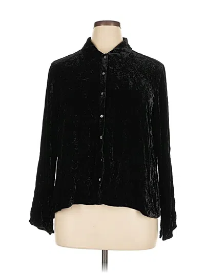 Pre-owned Jjill Long Sleeve Blouse In Black