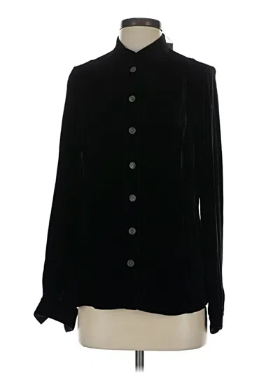 Pre-owned Jjill Long Sleeve Blouse In Black