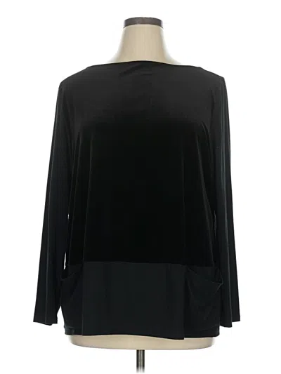 Pre-owned Jjill Long Sleeve Blouse In Black