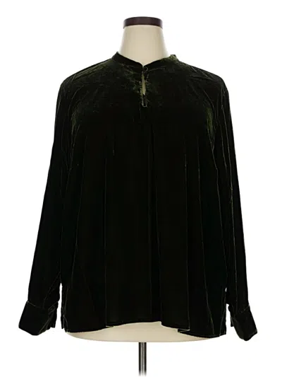 Pre-owned Jjill Long Sleeve Blouse In Black