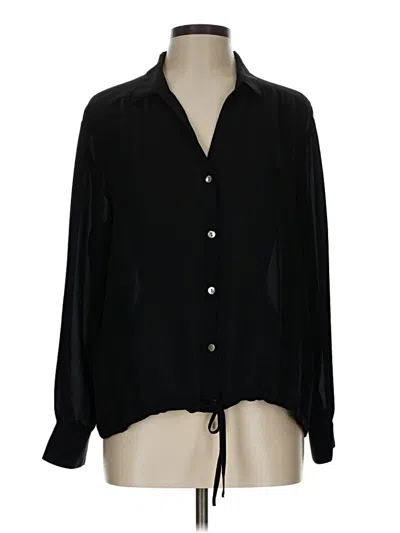 Pre-owned Jjill Long Sleeve Blouse In Black