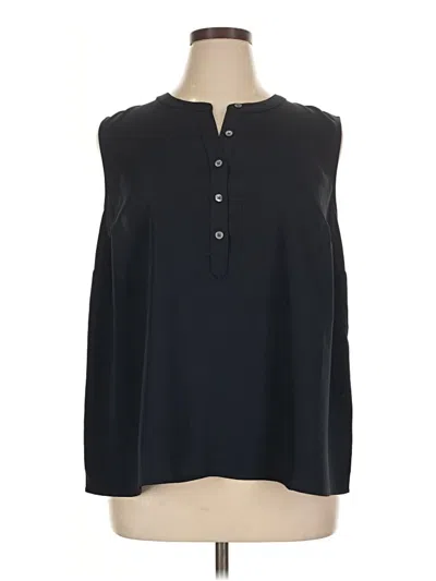 Pre-owned Jjill Long Sleeve Blouse In Black