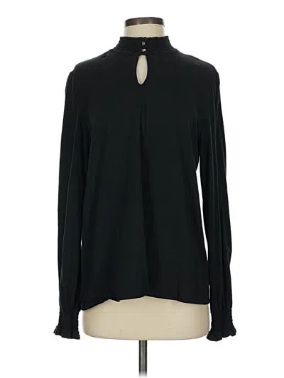 Pre-owned Jjill Long Sleeve Blouse In Black