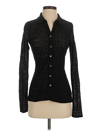 Pre-owned Jjill Long Sleeve Blouse In Black