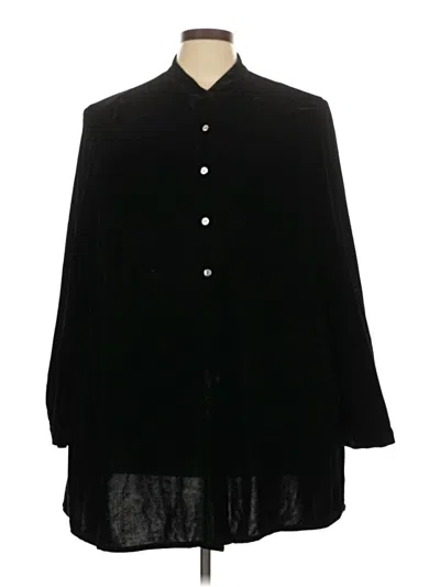 Pre-owned Jjill Long Sleeve Blouse In Black