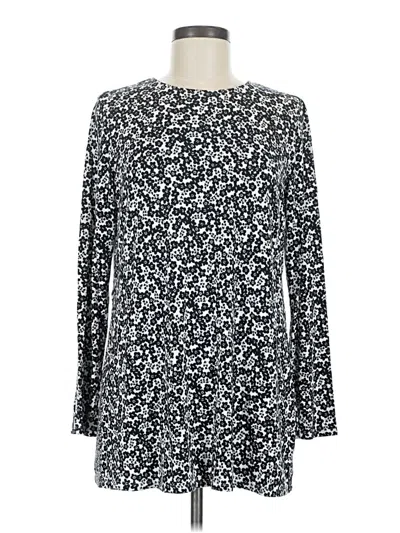 Pre-owned Jjill Long Sleeve Blouse In Black