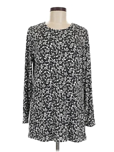 Pre-owned Jjill Long Sleeve Blouse In Black