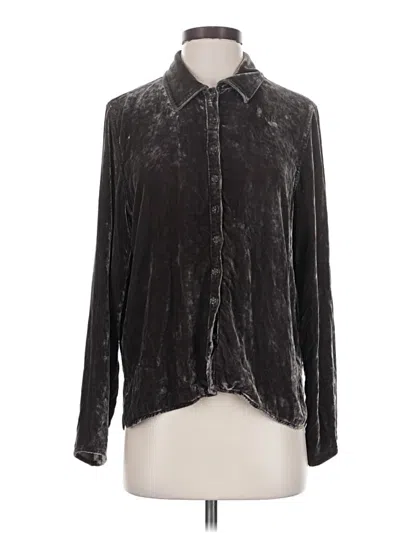 Pre-owned Jjill Long Sleeve Blouse In Black
