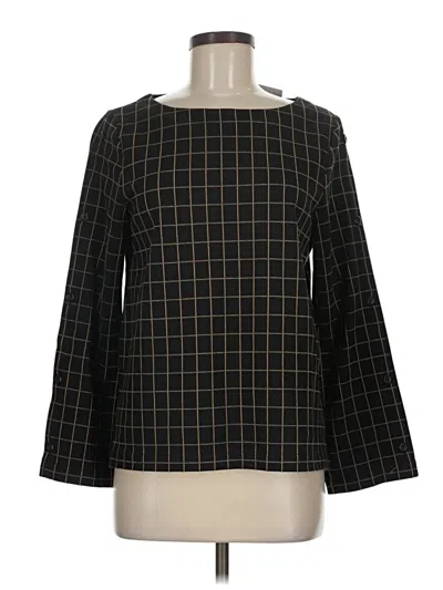 Pre-owned Jjill Long Sleeve Blouse In Black
