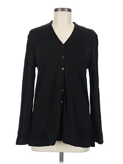 Pre-owned Jjill Long Sleeve Blouse In Black