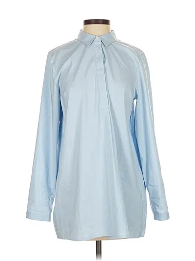 Pre-owned Jjill Long Sleeve Blouse In Blue