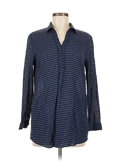 Pre-owned Jjill Long Sleeve Blouse In Blue