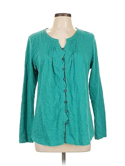 Pre-owned Jjill Long Sleeve Blouse In Blue