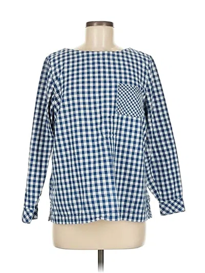 Pre-owned Jjill Long Sleeve Blouse In Blue