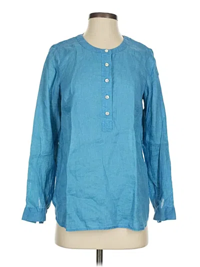 Pre-owned Jjill Long Sleeve Blouse In Blue