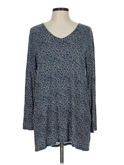 Pre-owned Jjill Long Sleeve Blouse In Blue