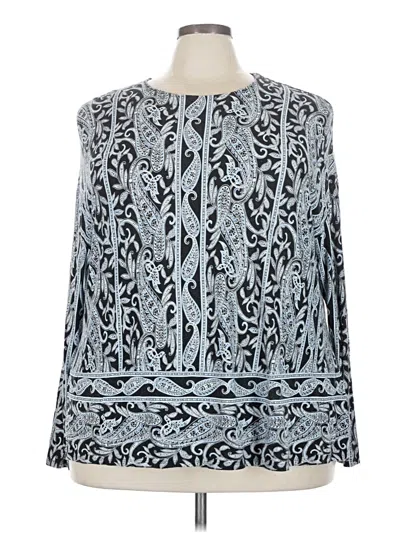 Pre-owned Jjill Long Sleeve Blouse In Blue