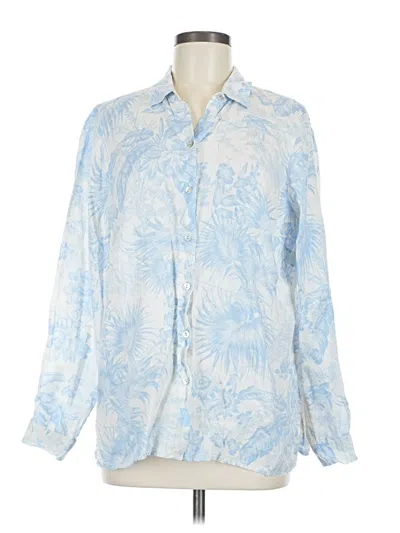 Pre-owned Jjill Long Sleeve Blouse In Blue