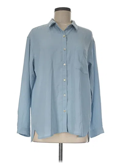 Pre-owned Jjill Long Sleeve Blouse In Blue